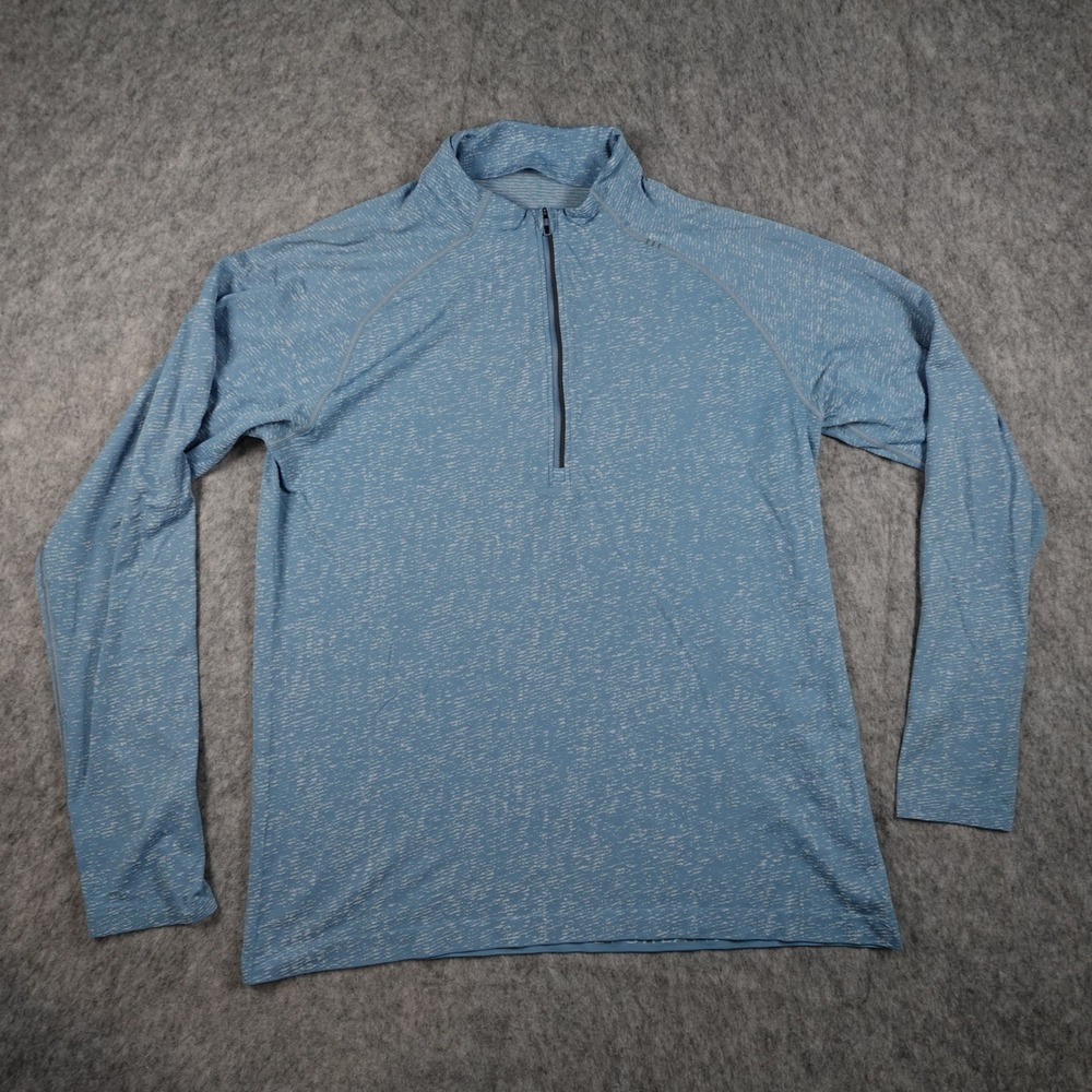 Lululemon Pullover Mens Large Blue Metal Vent Tech 1/4 Zip Long Sleeve Shirt